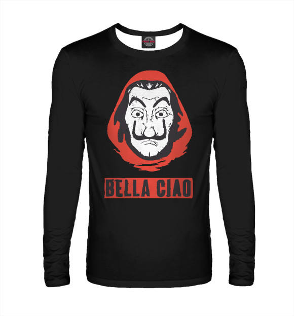 Мужской лонгслив с изображением Bella Ciao цвета Белый