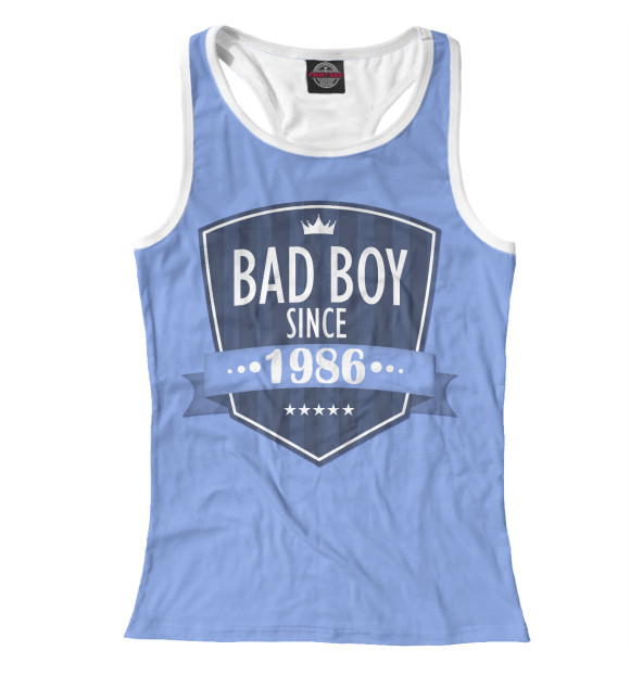 Женская майка-борцовка с изображением Плохой мальчик с 1986 цвета Белый