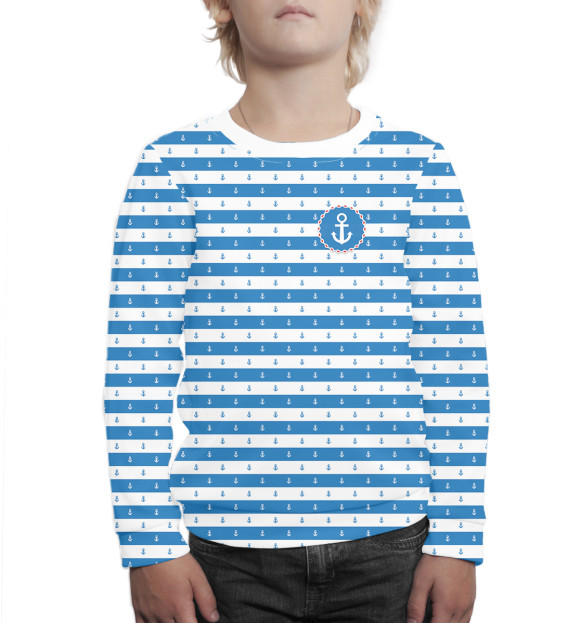 Свитшот для мальчиков с изображением Тельняшка цвета Белый