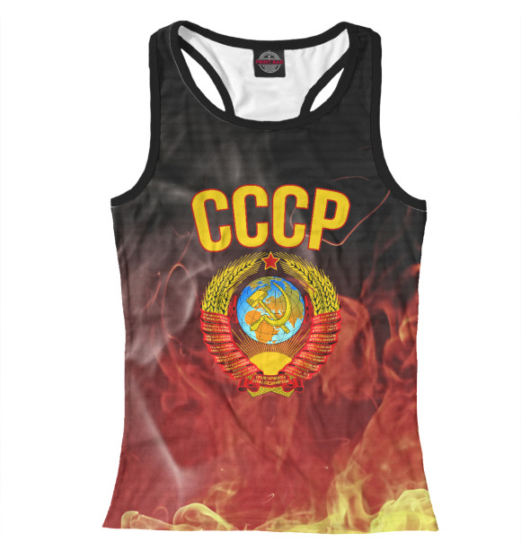 Женская майка-борцовка с изображением СССР цвета Белый