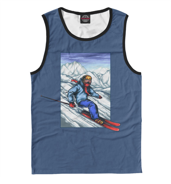 Майка для мальчика с изображением Лыжный Спорт цвета Белый