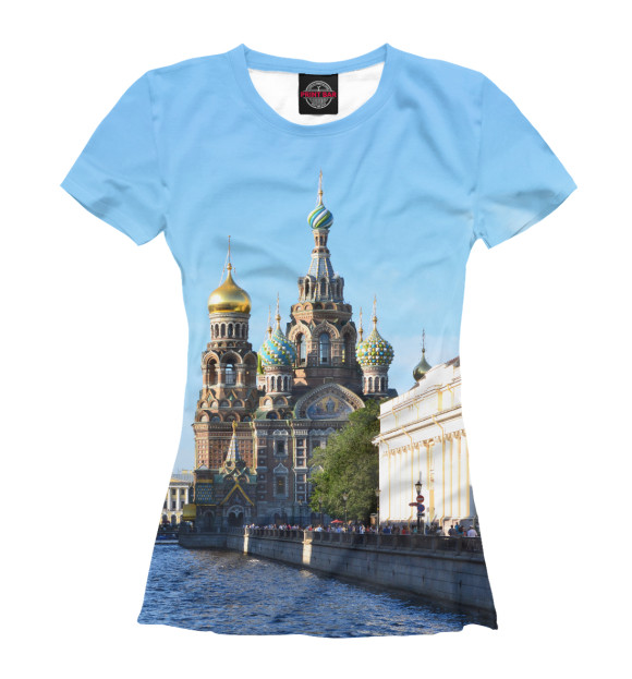 Женская футболка с изображением Санкт-Петербург цвета Белый