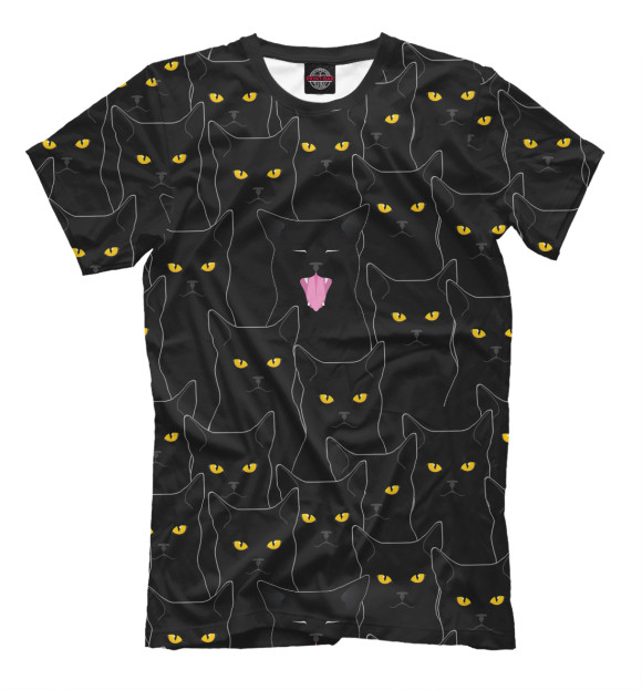 Мужская футболка с изображением Черные Коты цвета Черный