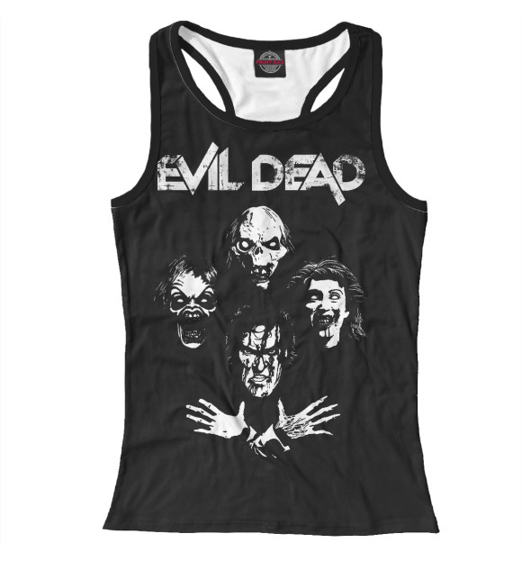 Женская майка-борцовка с изображением Зловещие мертвецы цвета Белый