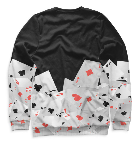 Женский свитшот с изображением Покер цвета Белый