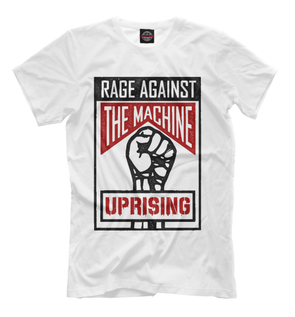 Мужская футболка с изображением Rage Against the Machine цвета Молочно-белый
