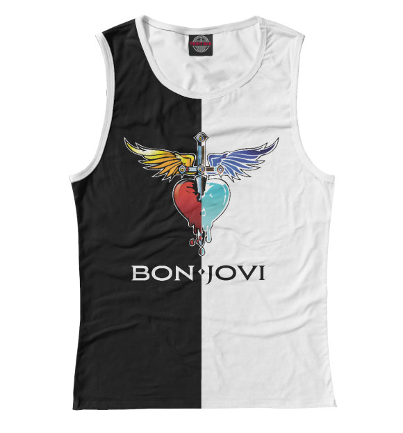 Майка для девочки с изображением Bon Jovi цвета Белый