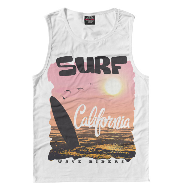 Майка для мальчика с изображением Surf California цвета Белый