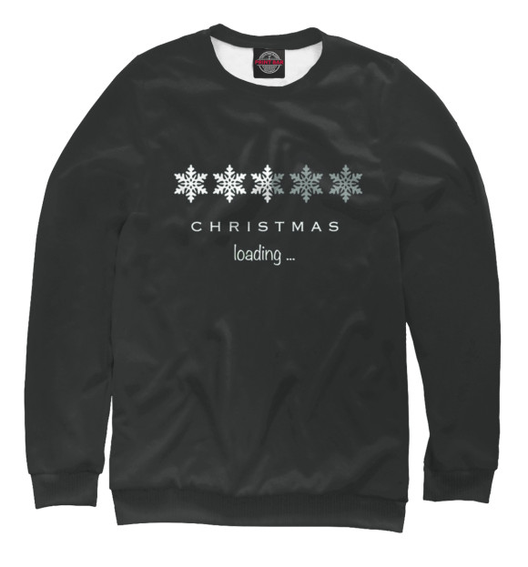 Свитшот для девочек с изображением christmas loading цвета Белый