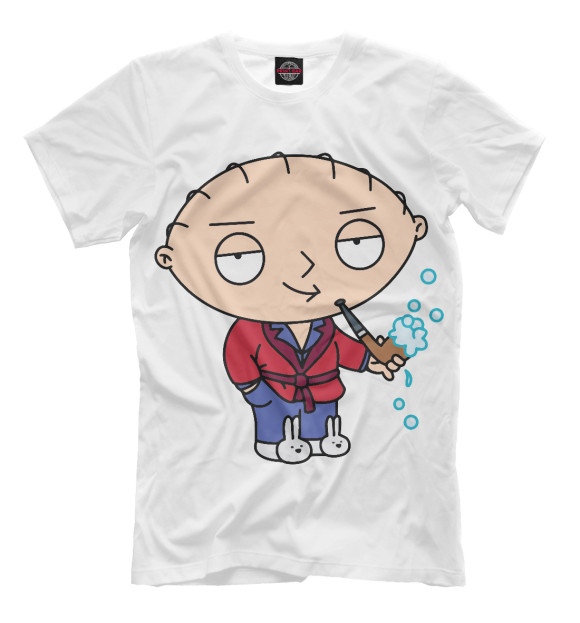 Мужская футболка с изображением Стьюи Гриффин цвета Молочно-белый