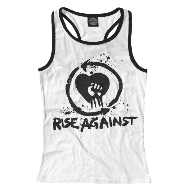 Женская майка-борцовка с изображением Rise Against цвета Белый