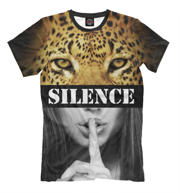 Мужская футболка с изображением Silence цвета Молочно-белый