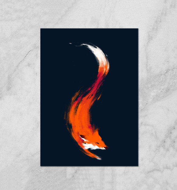 Плакат с изображением Хитрая лисичка цвета Белый