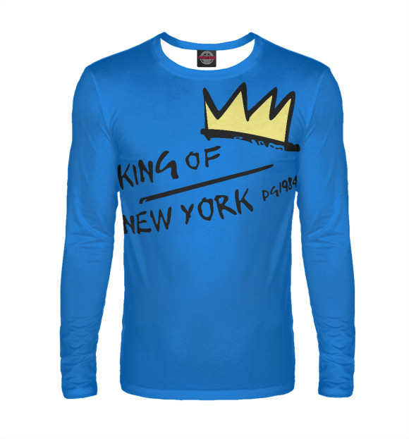Мужской лонгслив с изображением King of New York цвета Белый