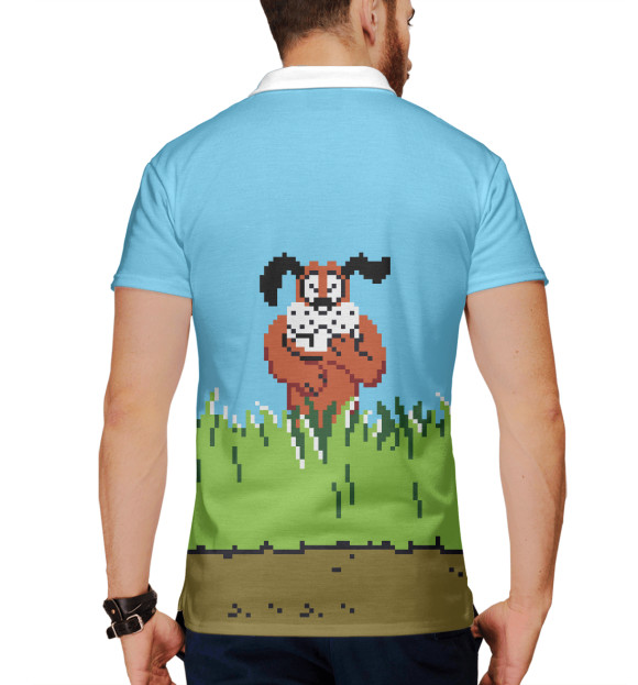 Мужское поло с изображением Duck Hunt (NES) Dog цвета Белый
