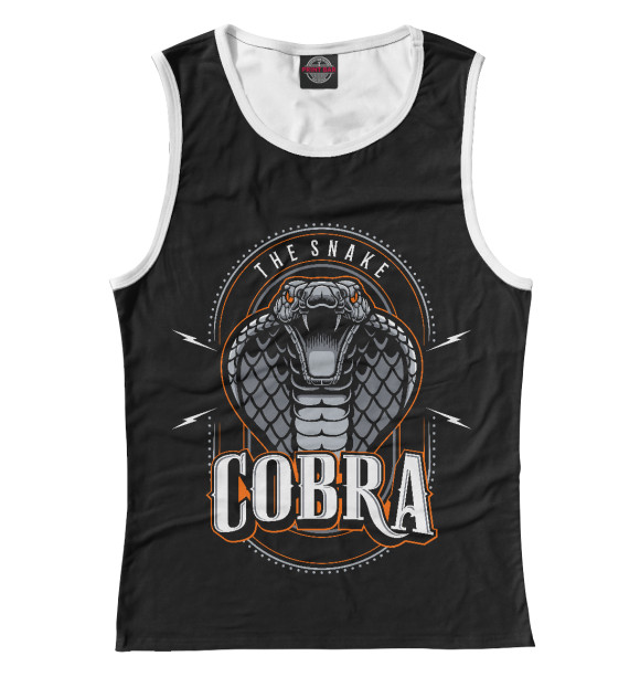 Женская майка с изображением Кобра цвета Белый