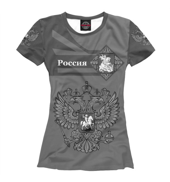 Футболка для девочек с изображением Россия цвета Белый