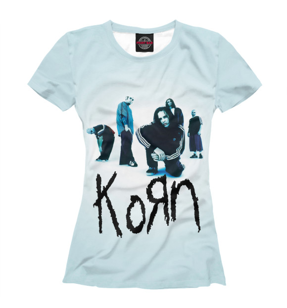 Футболка для девочек с изображением Группа Korn цвета Белый