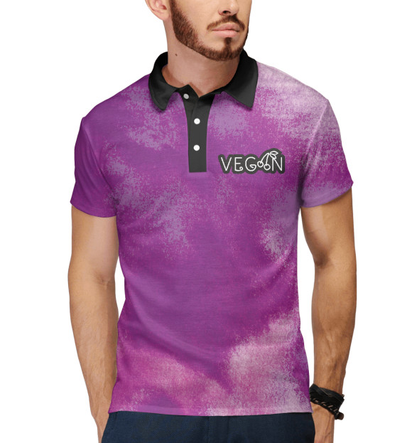 Мужское поло с изображением Vegan Cherry цвета Белый