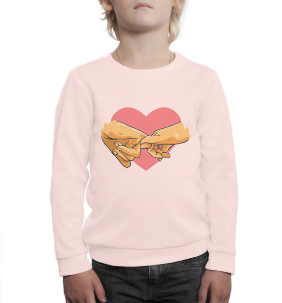 Свитшот для мальчиков с изображением Сердце цвета Белый