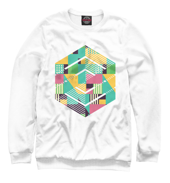 Мужской свитшот с изображением Geometric abstract цвета Белый