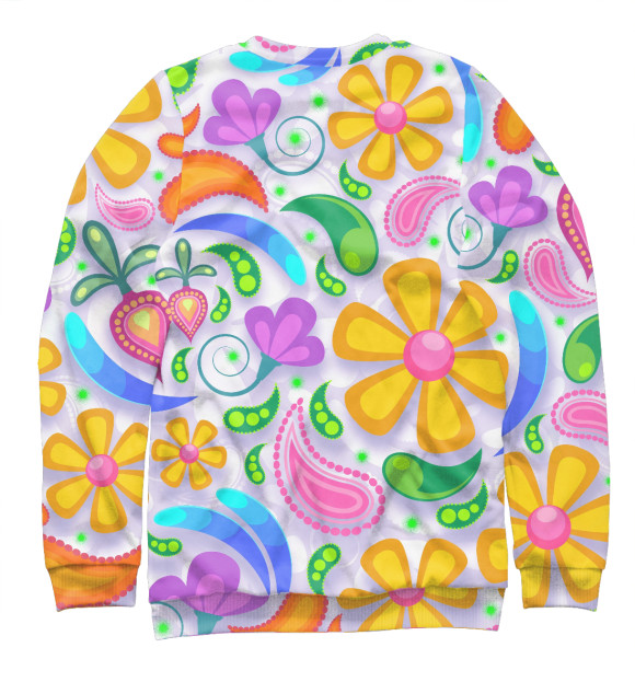 Мужской свитшот с изображением Flower Time цвета Белый