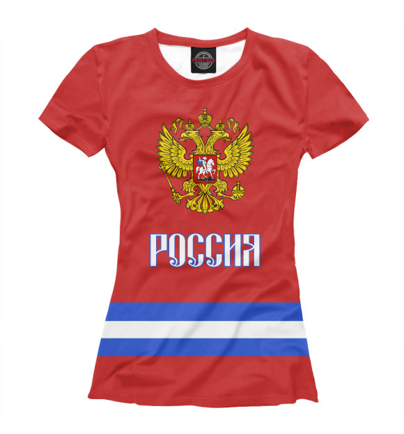 Женская футболка с изображением Сборная России цвета Белый