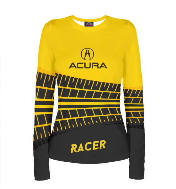 Женский лонгслив с изображением Acura racer цвета Белый