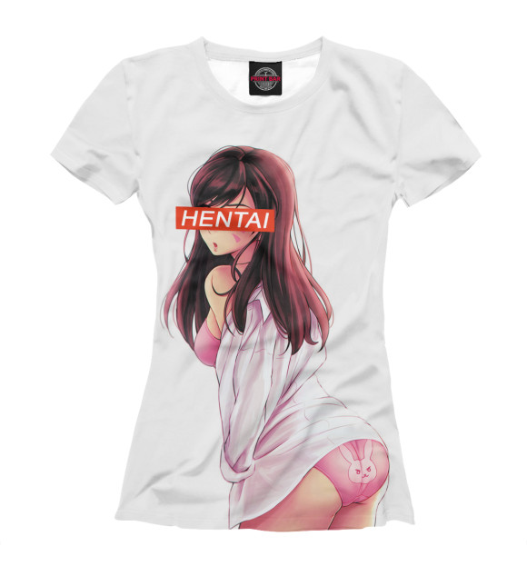 Женская футболка с изображением Hentai цвета Белый