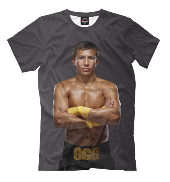 Мужская футболка с изображением GGG Геннадий Головкин цвета Молочно-белый