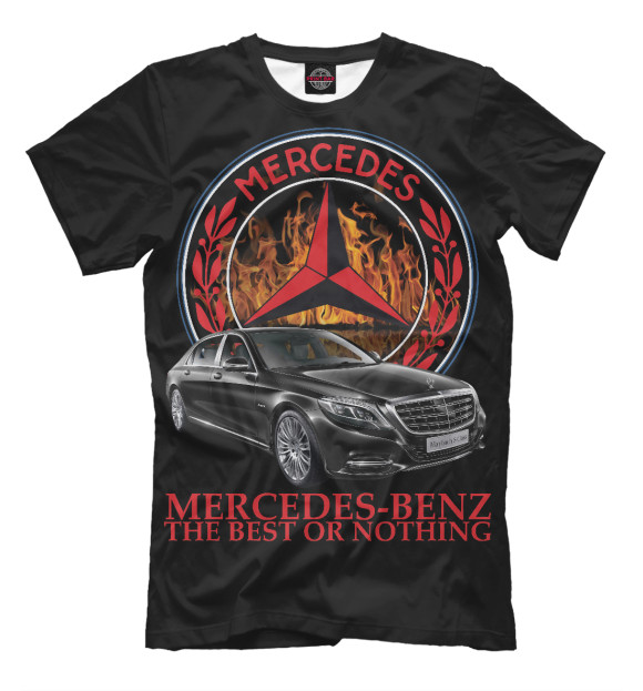 Мужская футболка с изображением Mercedes-Benz: лучшее или ничего цвета Черный