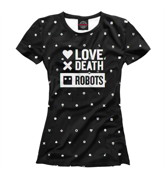 Женская футболка с изображением Love, Death + Robots logo цвета Белый