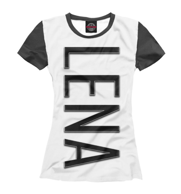 Женская футболка с изображением Lena-carbon цвета Белый