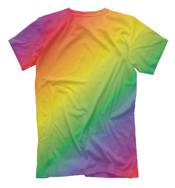 Мужская футболка с изображением Радуга цвета Белый