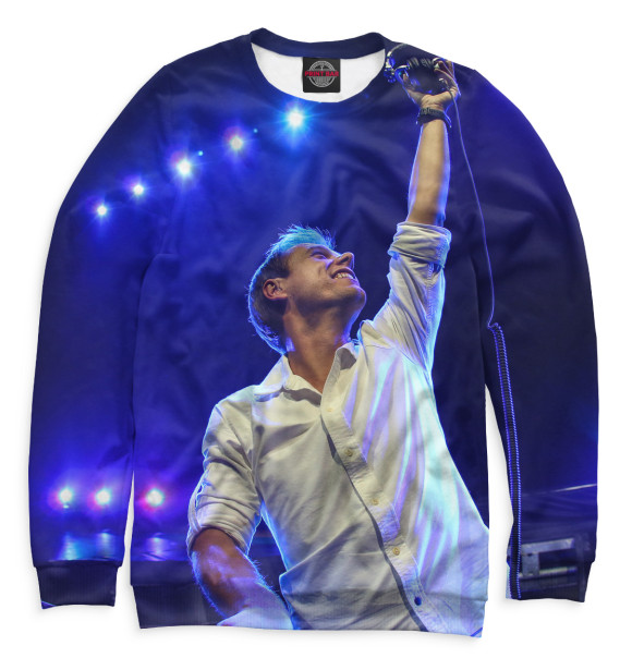 Свитшот для девочек с изображением Armin van Buuren цвета Белый