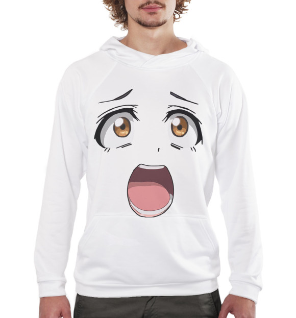 Мужское худи с изображением Аниме цвета Белый