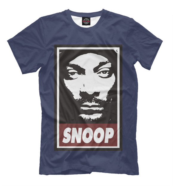 Мужская футболка с изображением Snoop Dogg цвета Серый