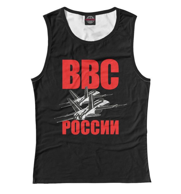 Майка для девочки с изображением ВВС России цвета Белый