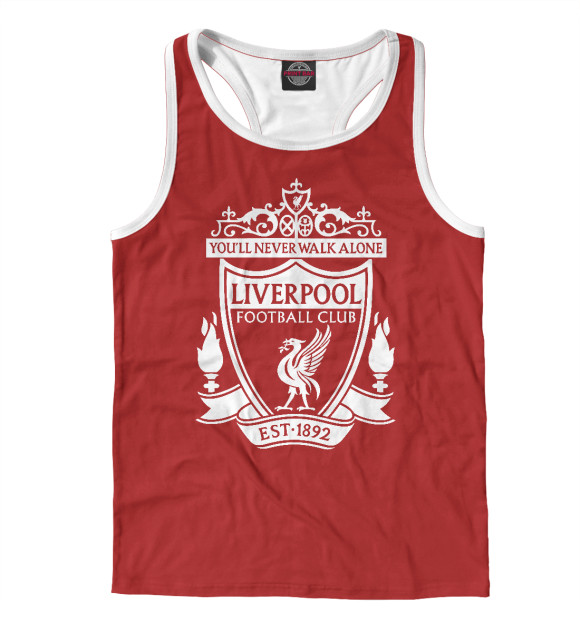 Мужская майка-борцовка с изображением Liverpool FC Logo цвета Белый