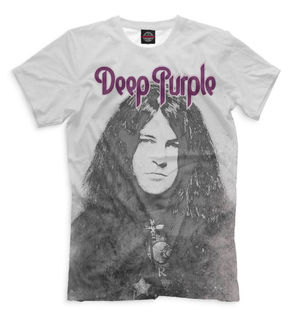 Мужская футболка с изображением Deep Purple цвета Серый