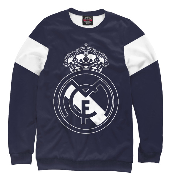 Мужской свитшот с притом Real Madrid Classic цвета Белый Мужской свитшот с изображением Real Madrid Classic цвета Белый