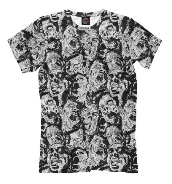 Мужская футболка с изображением Зомби цвета Серый