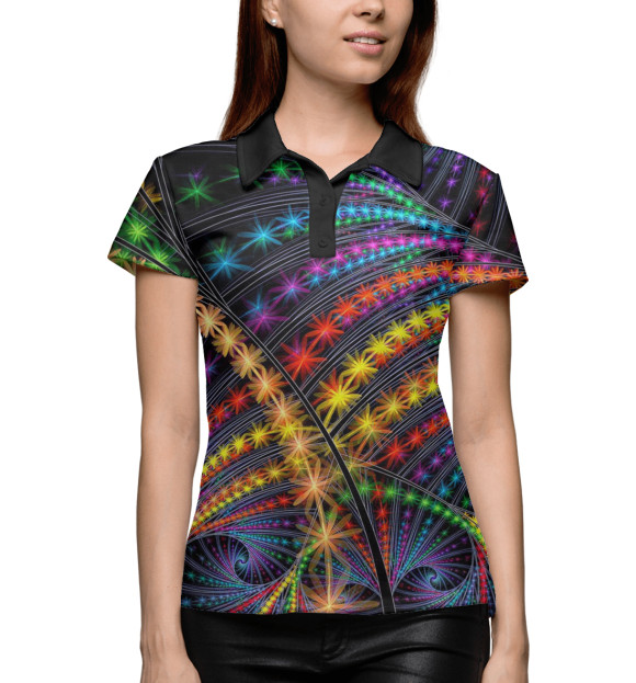 Женское поло с изображением Psystetic цвета Белый