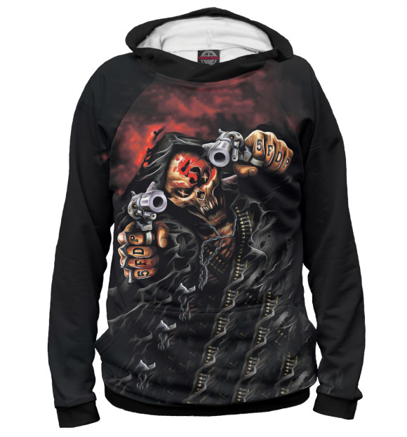 Женское худи с изображением Five Finger Death Punch цвета Белый