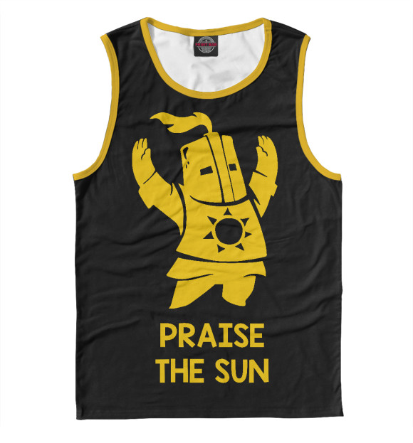 Мужская майка с изображением Praise the sun цвета Белый