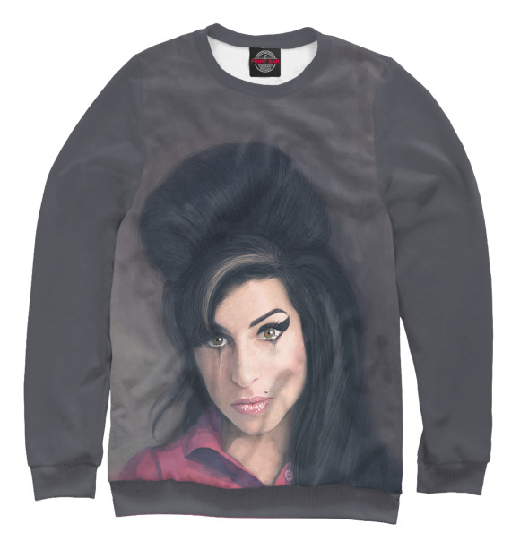 Мужской свитшот с изображением Amy Winehouse цвета Белый