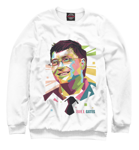 Мужской свитшот с изображением Билл Гейтс цвета Белый