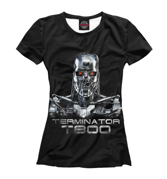 Женская футболка с изображением Терминатор - Т800 цвета Белый