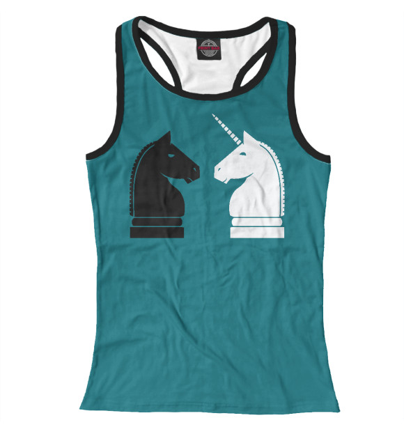 Женская майка-борцовка с изображением Шахматы цвета Белый