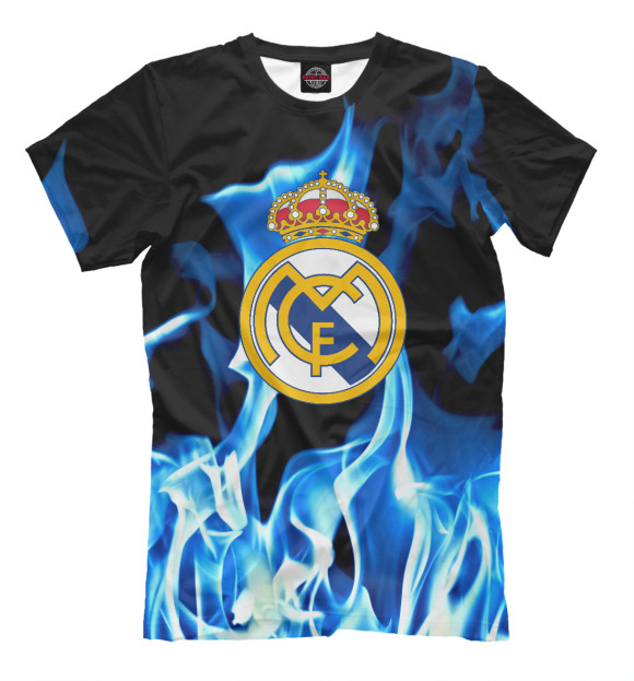 Мужская футболка с изображением FC REAL MADRID цвета Черный